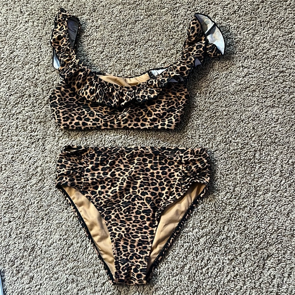 Cabana del sol size, small leopard print, high waisted bikini